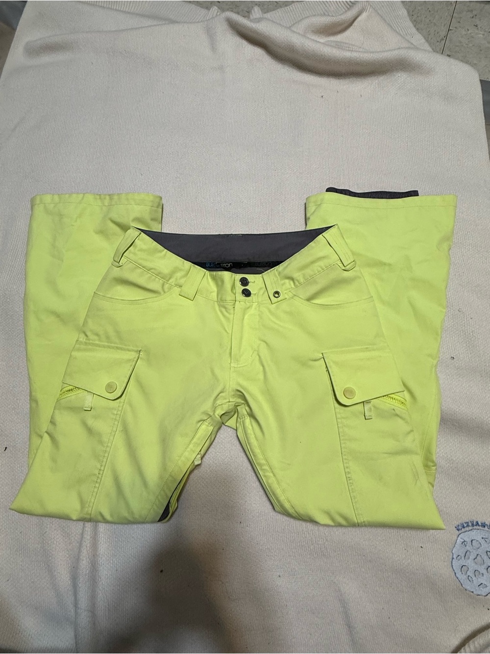 Burton Women's Small Neon Dryride Da Nang Snow Pants Cargo Board Flare